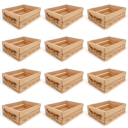 12 Small wooden crates with custom message 16x12x5.25