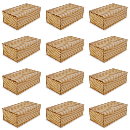 12 Small wooden crates with lid 11x6.25x3.5
