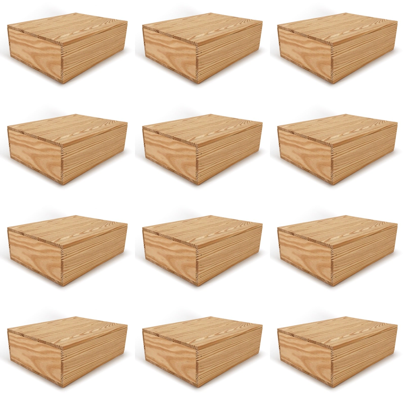 12 Small wooden crates with lid 14x10x4.25