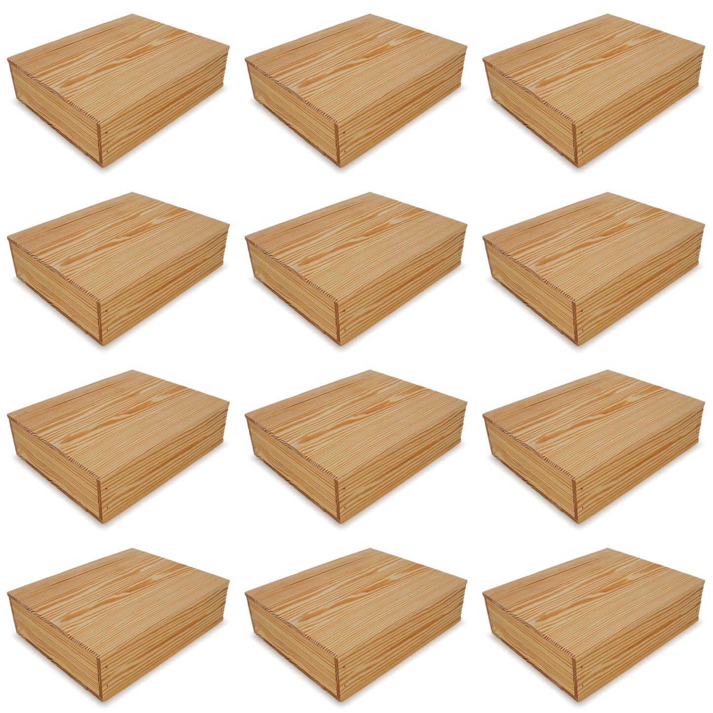 12 Small wooden crates with lid 14x11.5x3.5