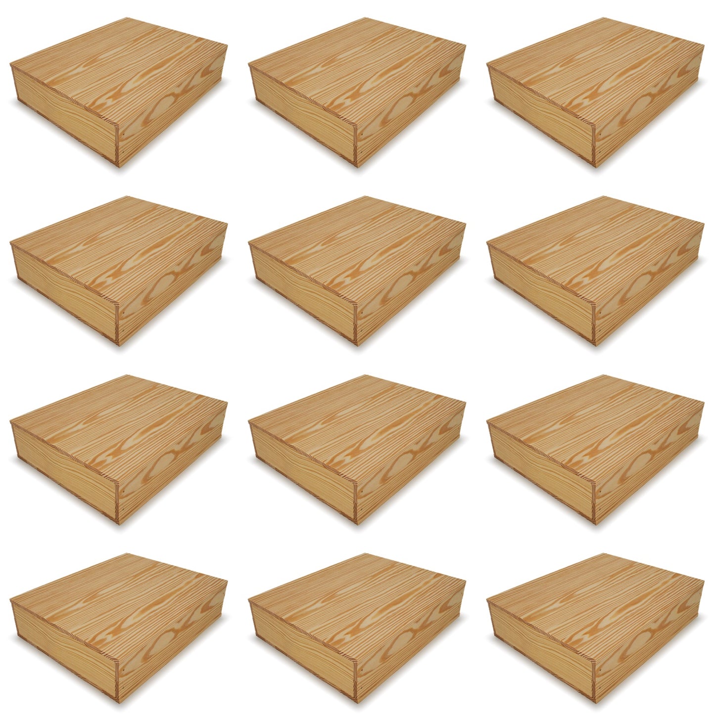 12 Small wooden crates with lid 16x13.25x3.5