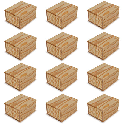 12 Small wooden crates with lid 5x4.5x2.75