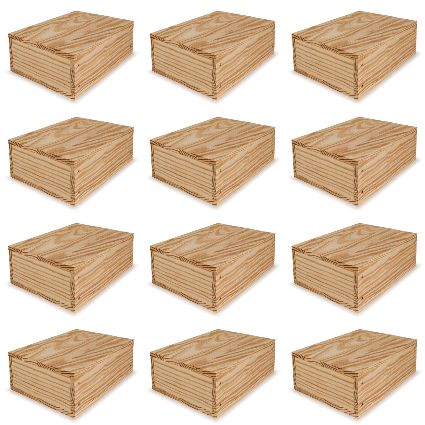 12 Small wooden crates with lid 8x6.25x2.75