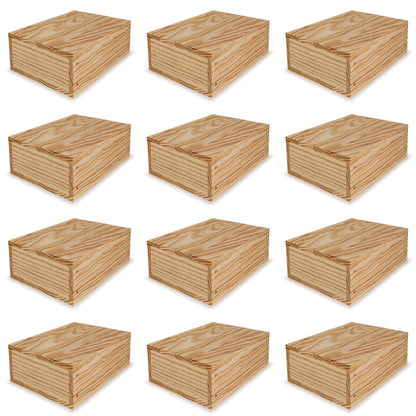 12 Small wooden crates with lid 8x6.25x2.75