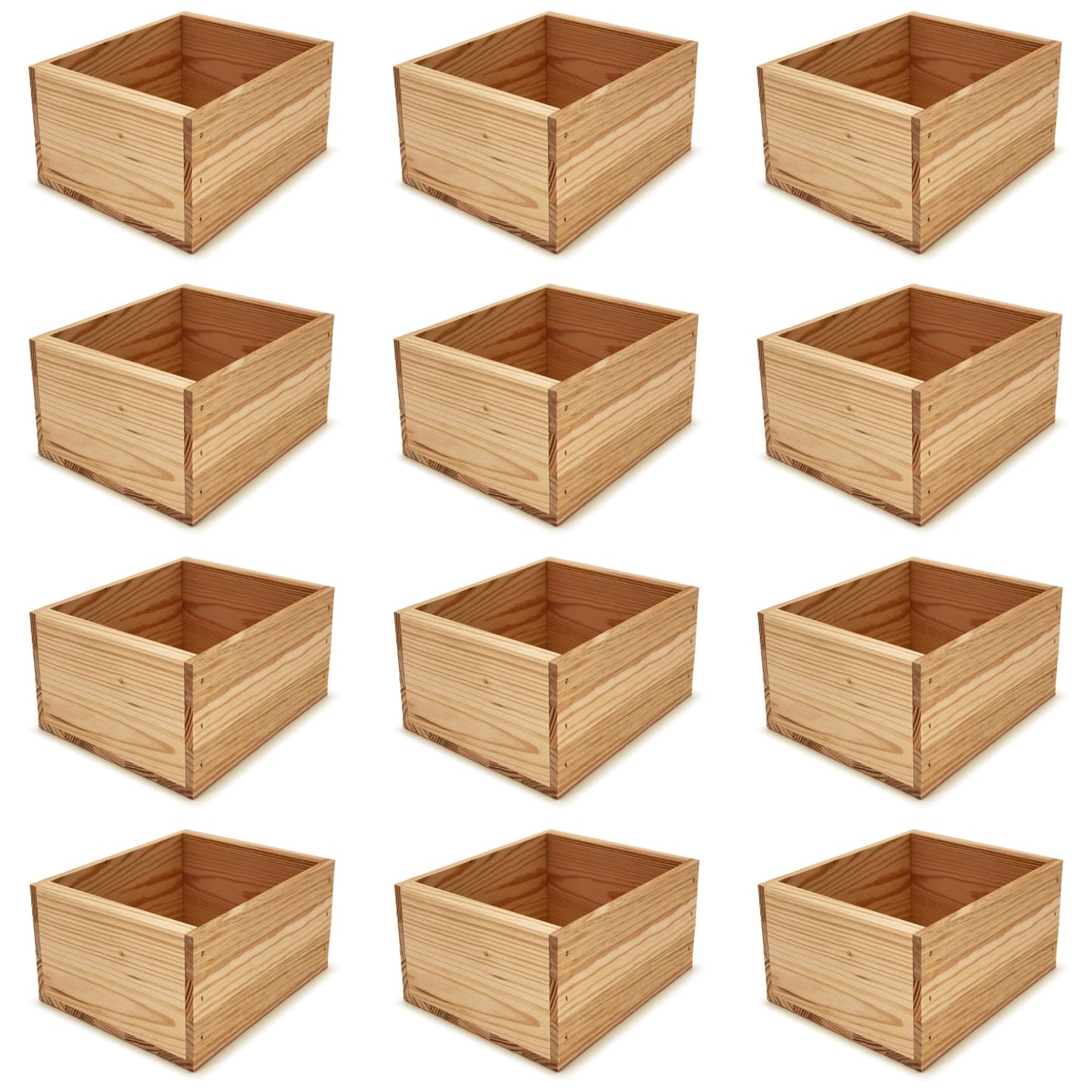 12 Small wooden crates 9x8x5.25