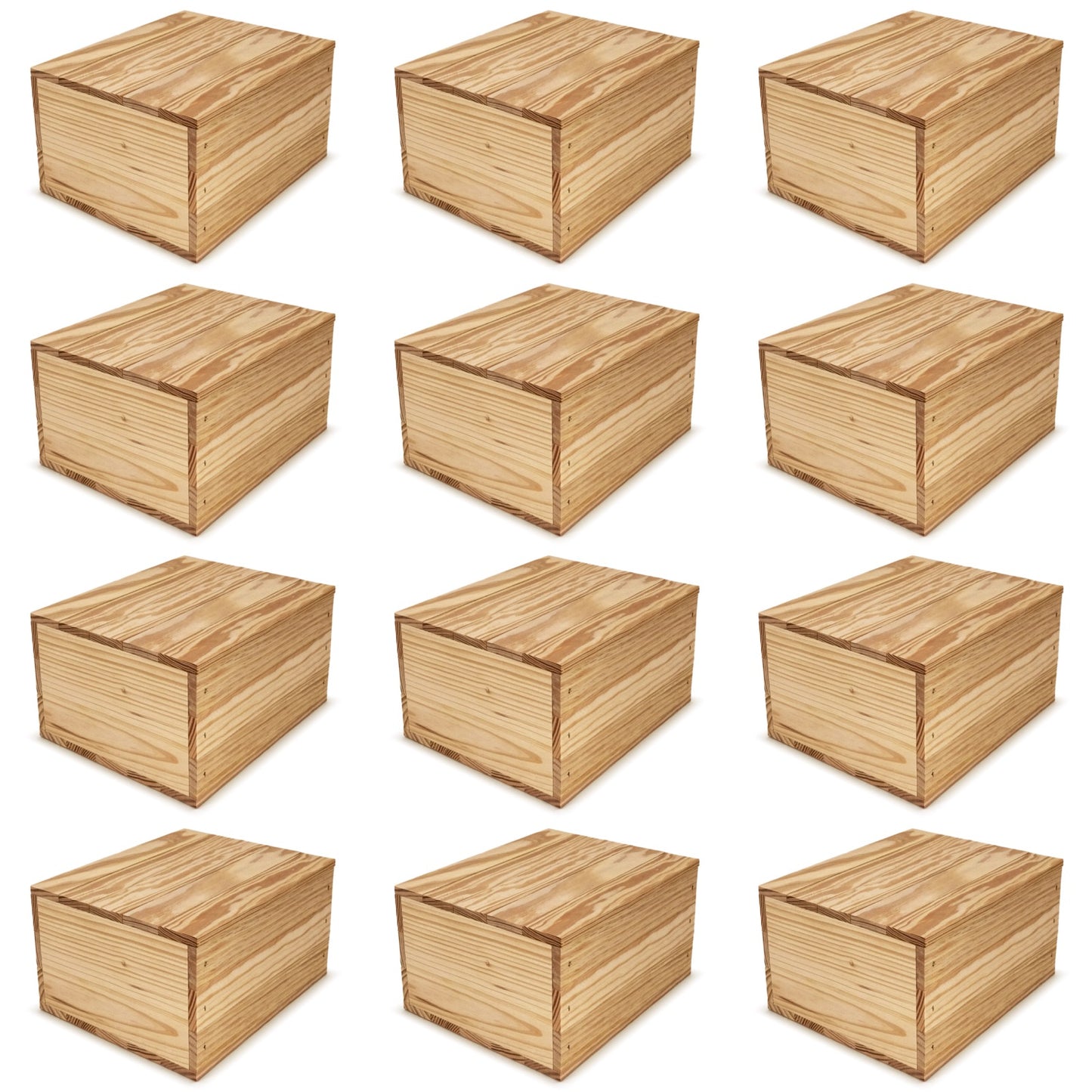 12 Small wooden crates with lid 9x8x5.25