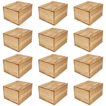 12 Small wooden crates with lid 9x8x5.25