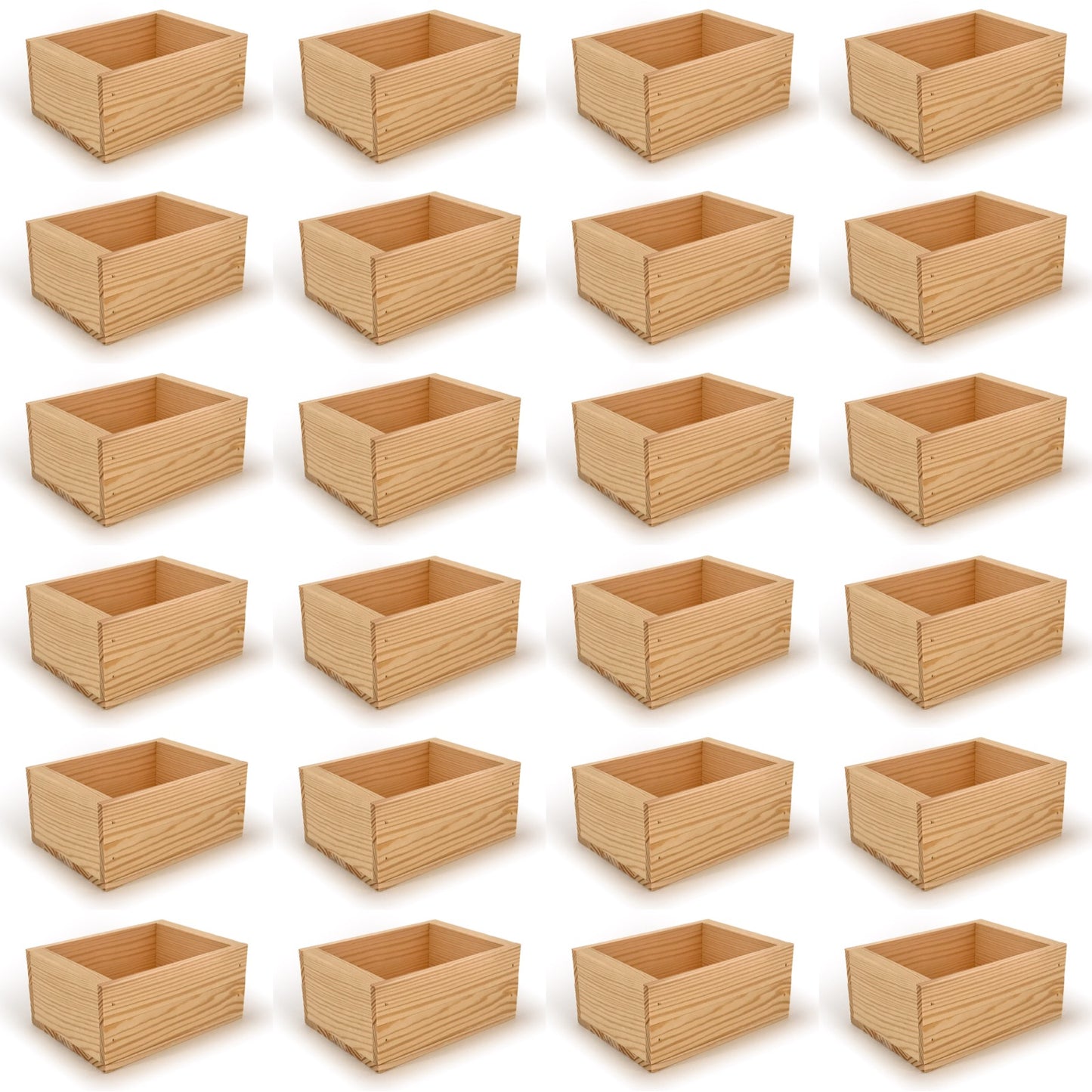 24 Small wooden crate boxes 7x5.5x3.5