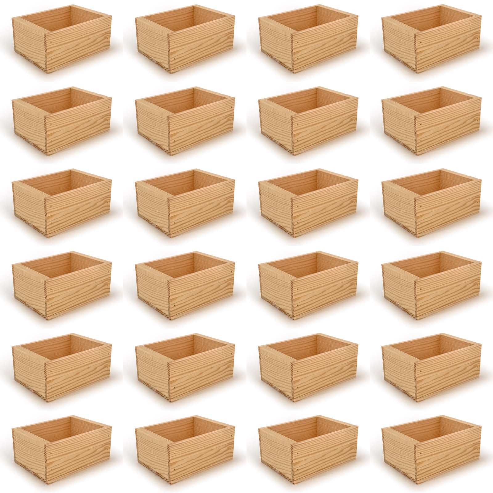 24 Small wooden crate boxes 7x5.5x3.5