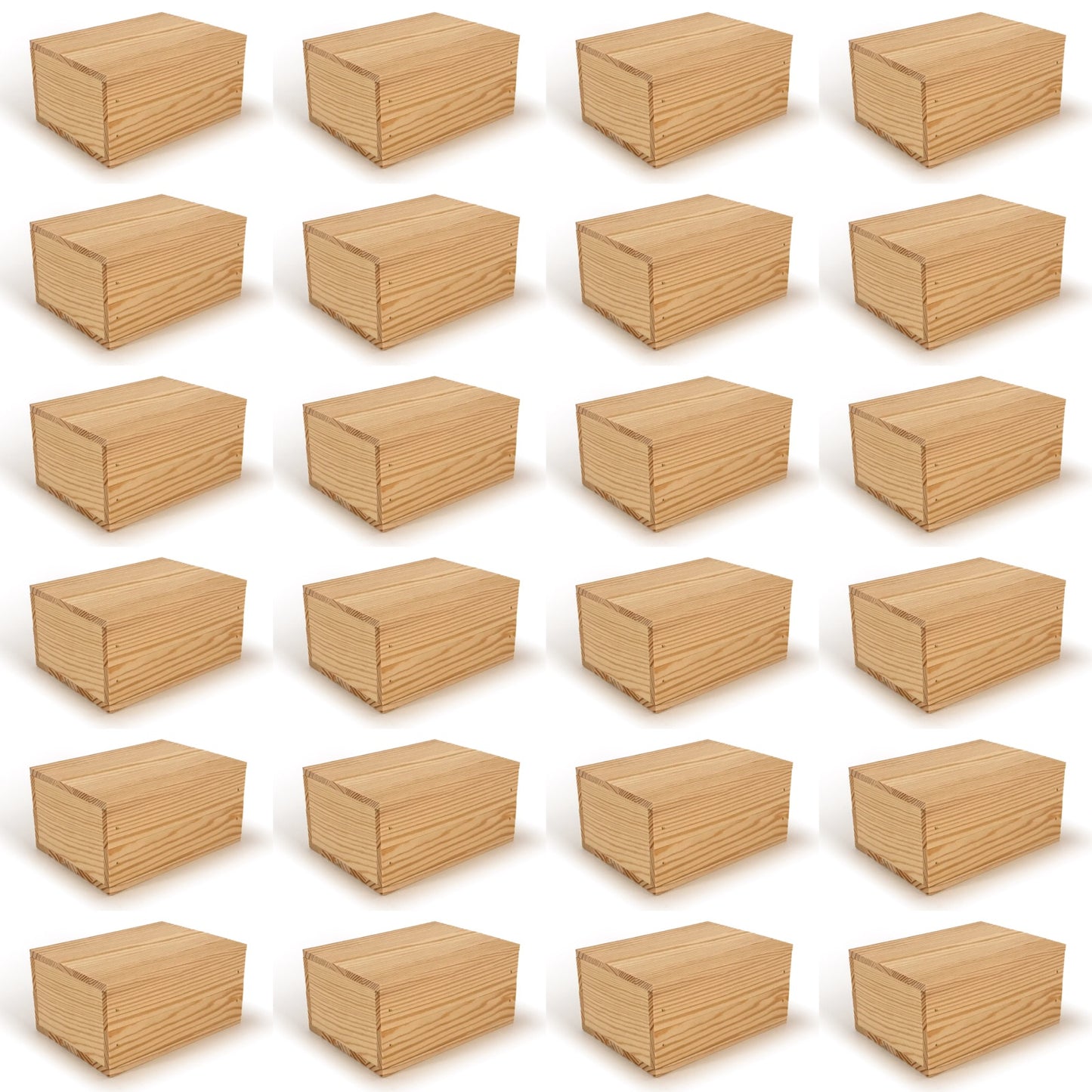 24 Small wooden crate boxes with lid 7x5.5.3.5