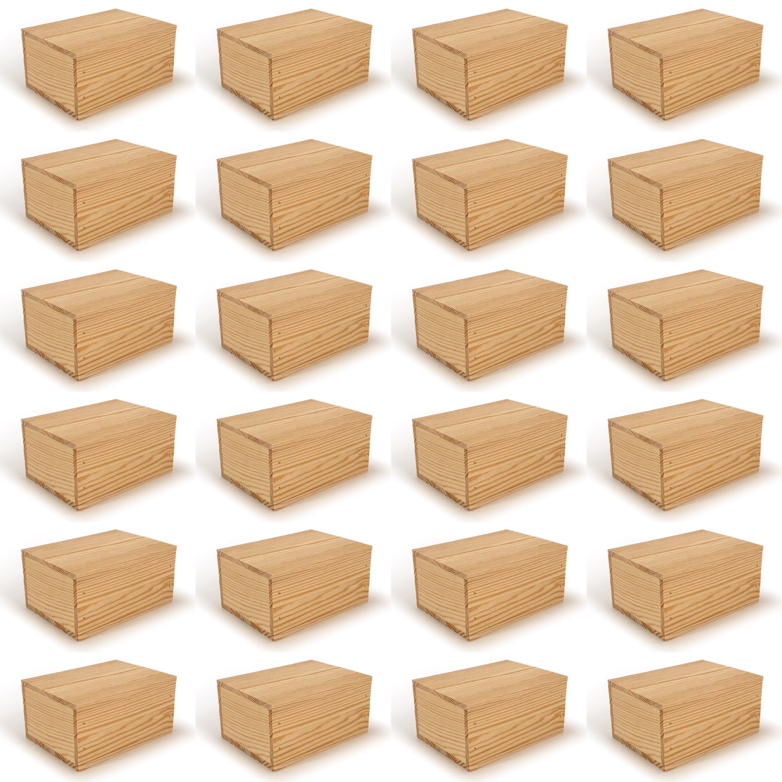 24 Small wooden crate boxes with lid 7x5.5.3.5