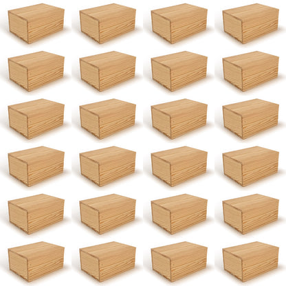 24 Small wooden crate boxes with lid 7x5.5.3.5