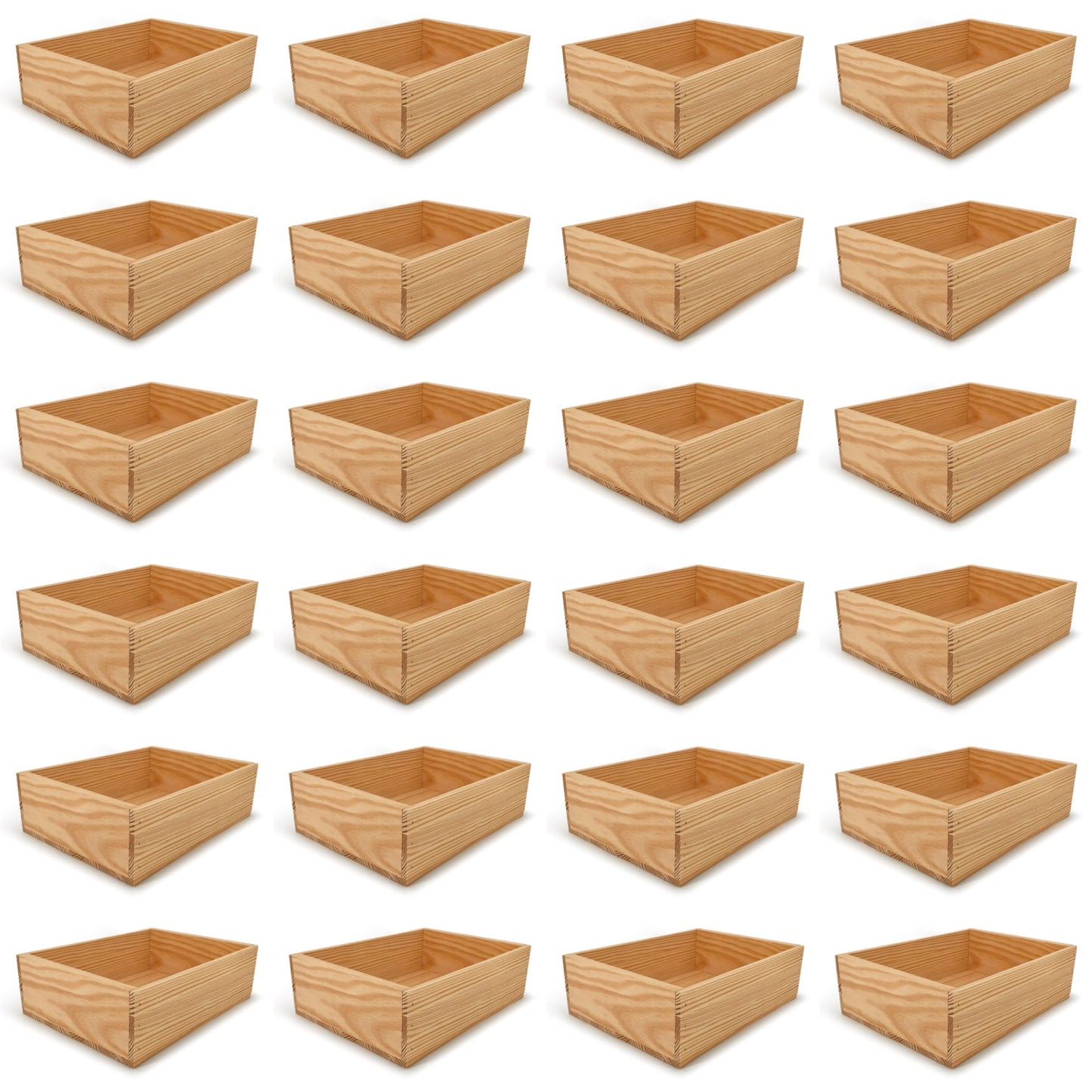 24 Small wooden crates 14x10x4.25