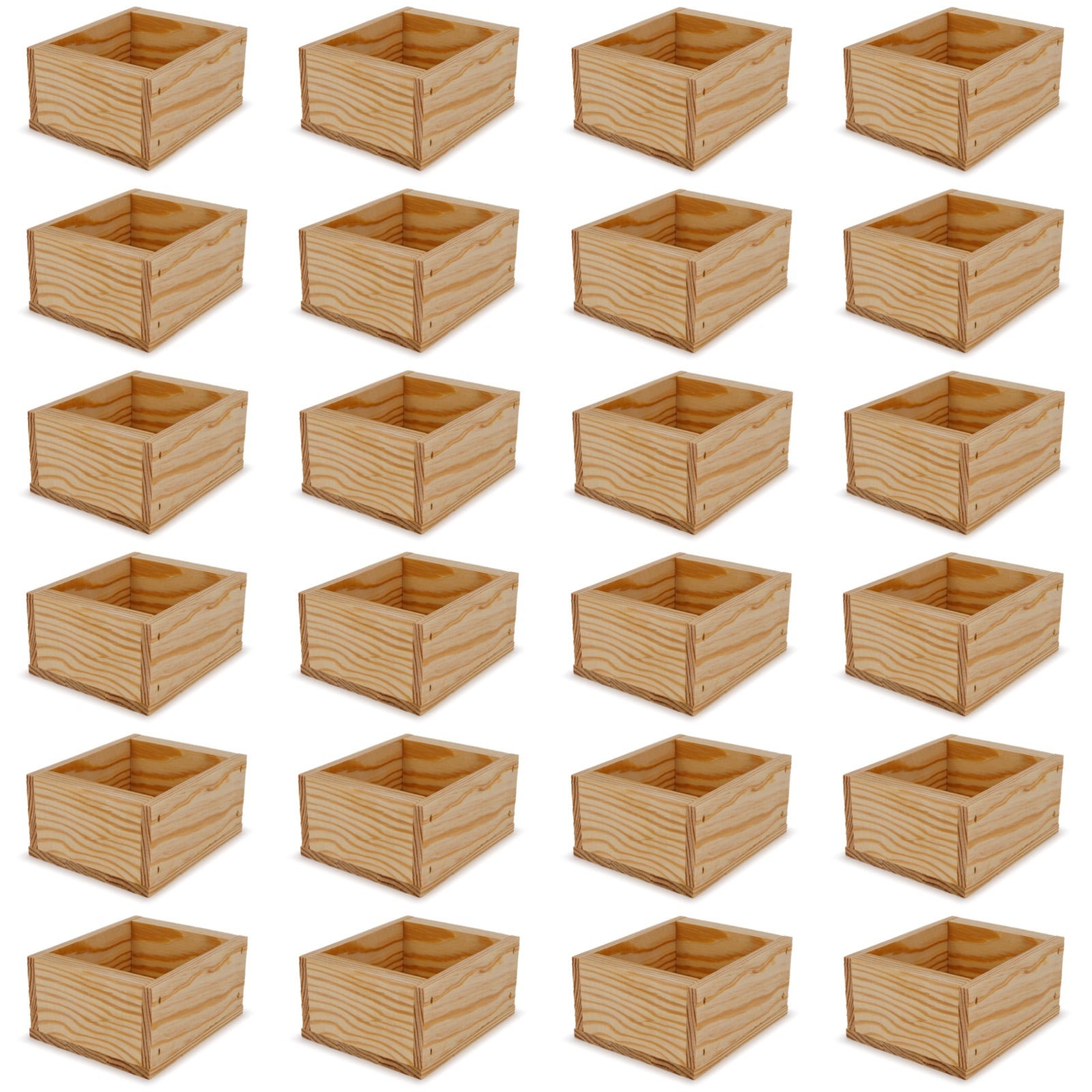 24 Small wooden crates 5x4.5x2.75
