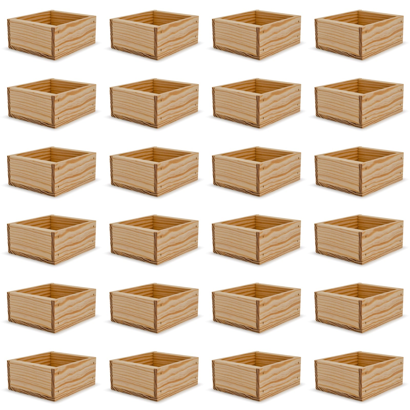 24 Small wooden crates 6x5.5x2.75