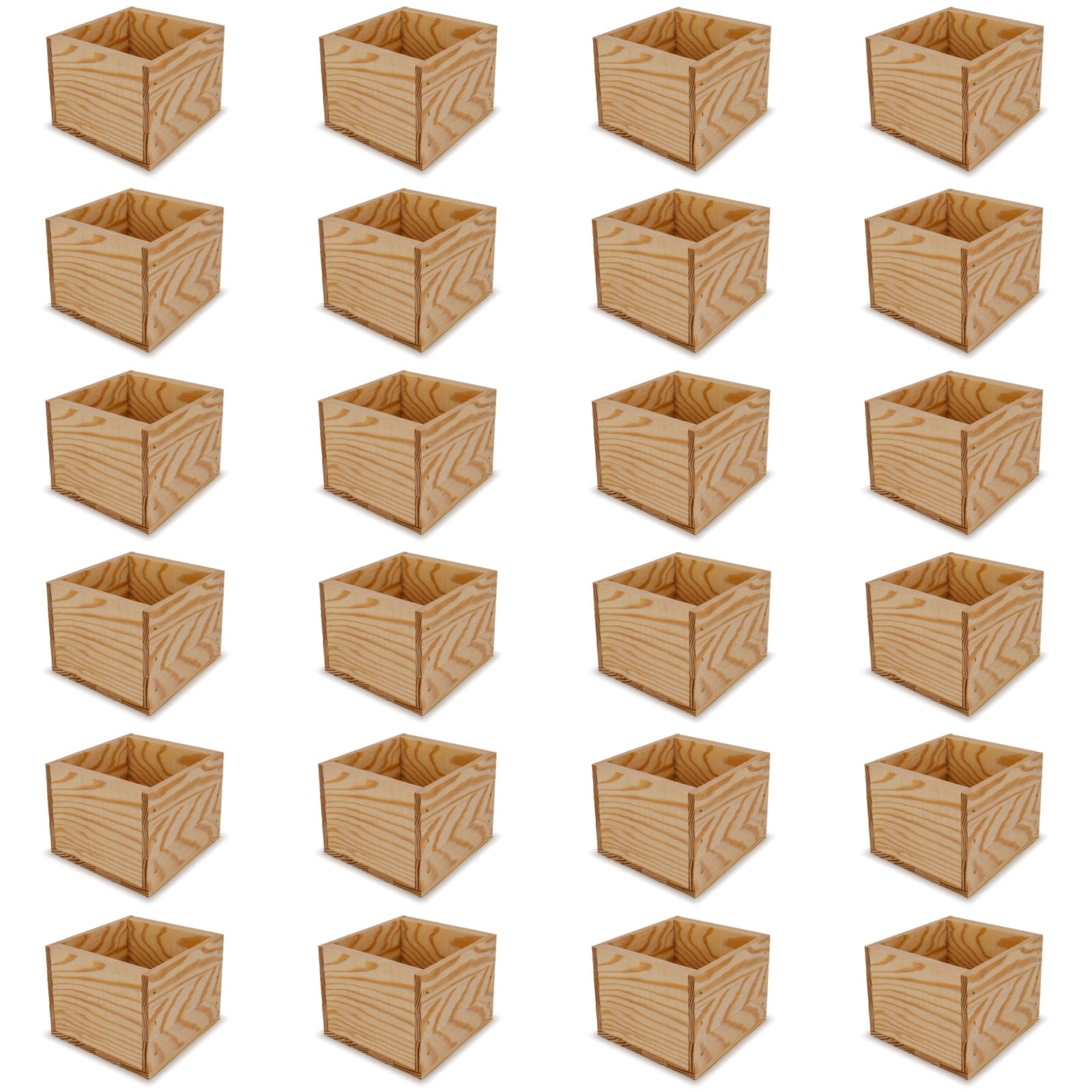 24 Small wooden crates 6x6.25x5.25