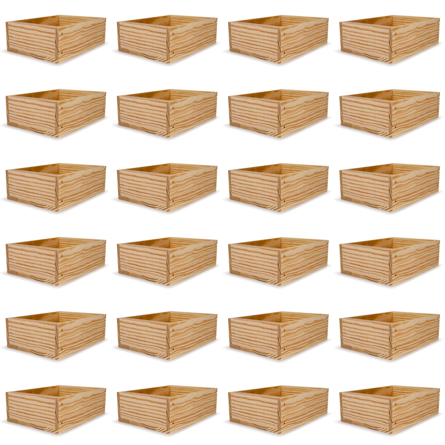 24 Small wooden crates 8x6.25x2.75