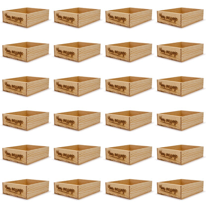 24 Small wooden crates with custom message 12x9.75x3.5