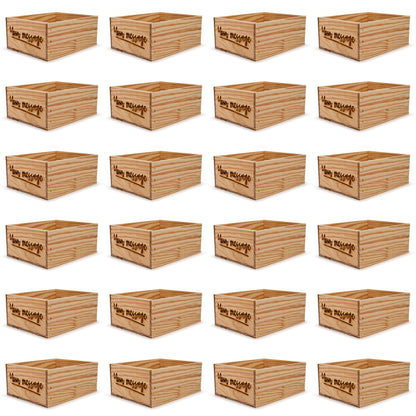 24 Small wooden crates with custom message 12x9.75x5.25