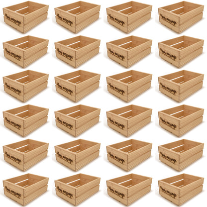 24 Small wooden crates with custom message 12x9x5.25