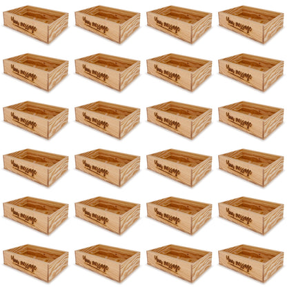 24 Small wooden crates with custom message 8x13.25x3.5
