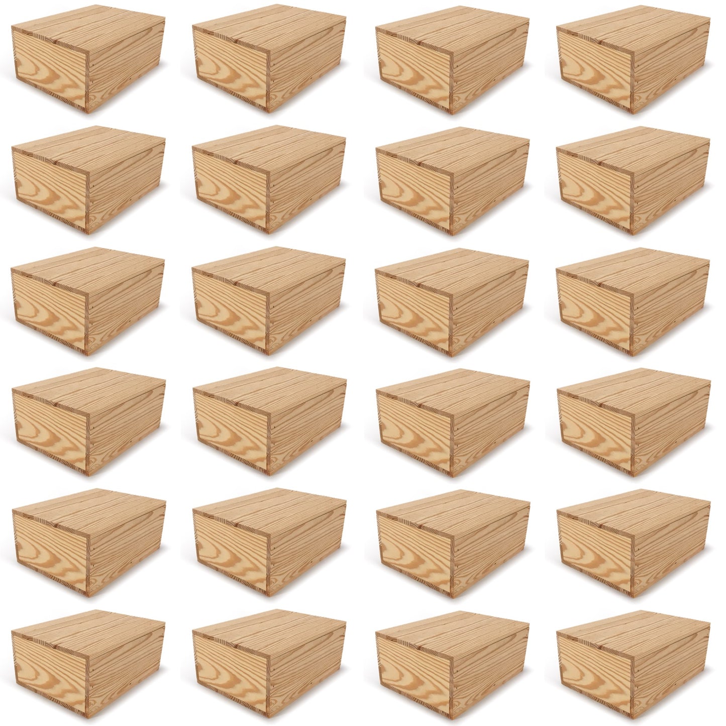 24 Small wooden crates with lid 10x8x4.25