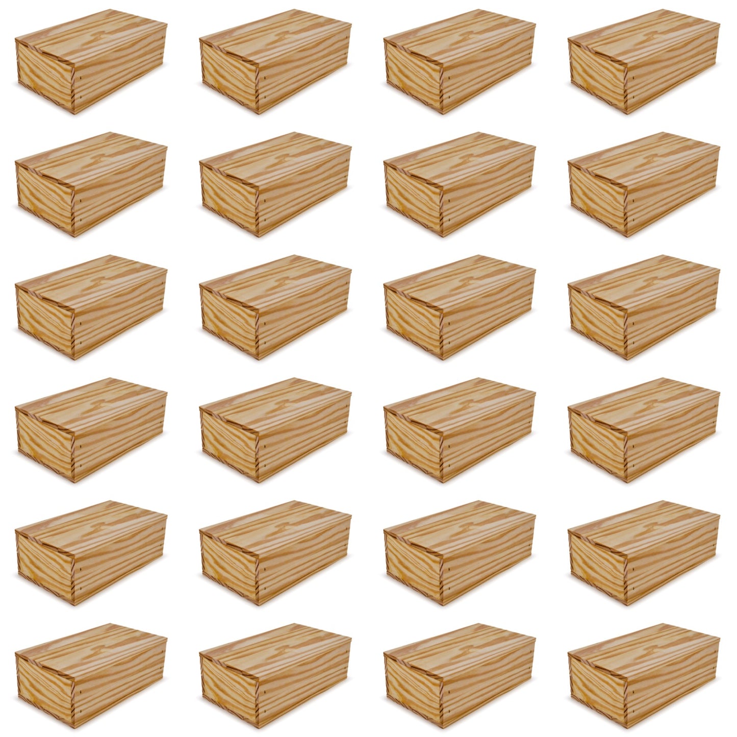 24 Small wooden crates with lid 11x6.25x3.5