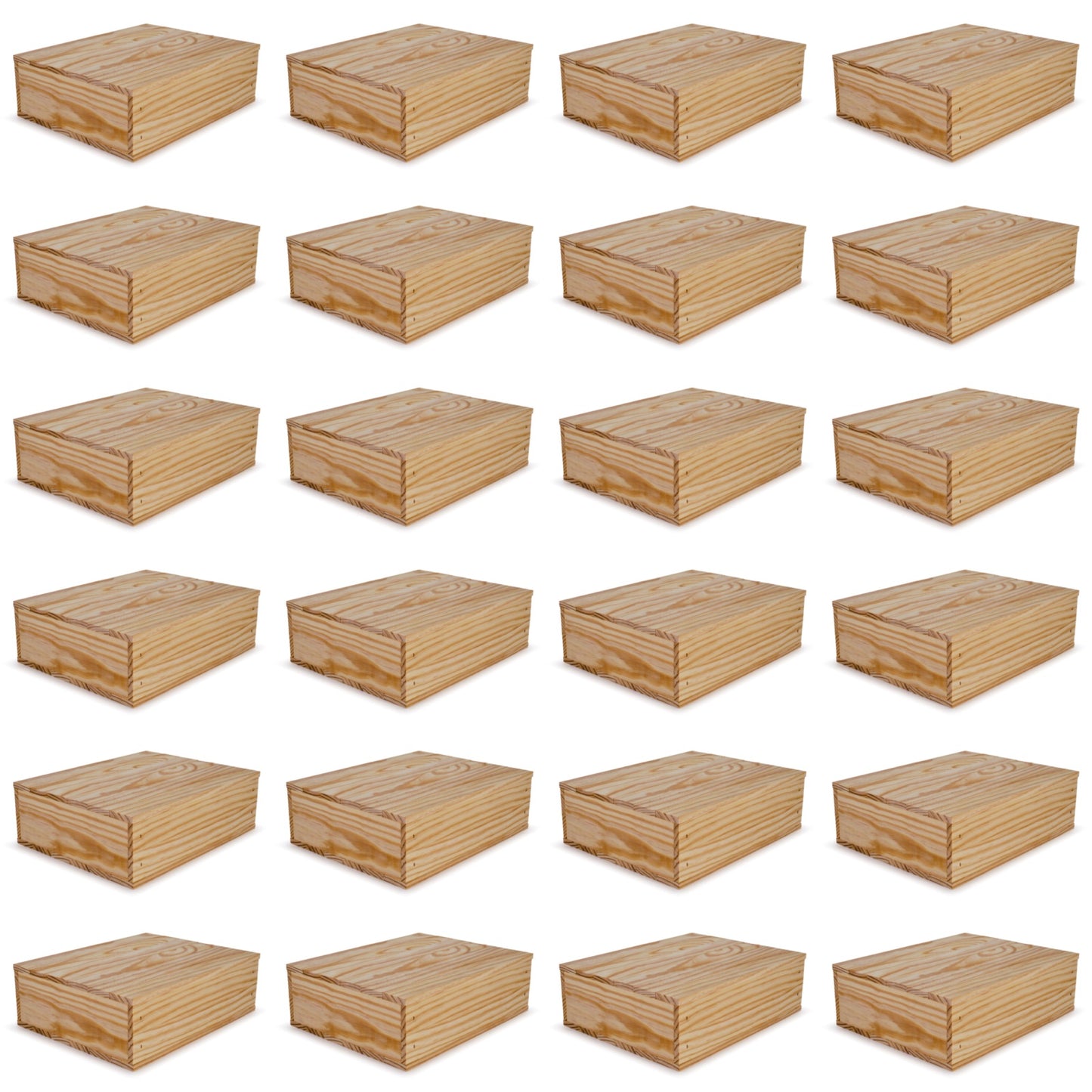 24 Small wooden crates with lid 12x9.75x3.5