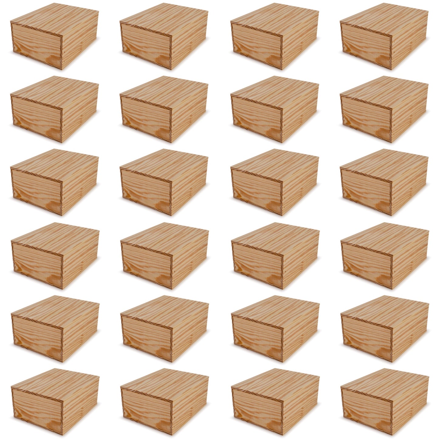 24 Small wooden crates with lid 12x9.75x5.25