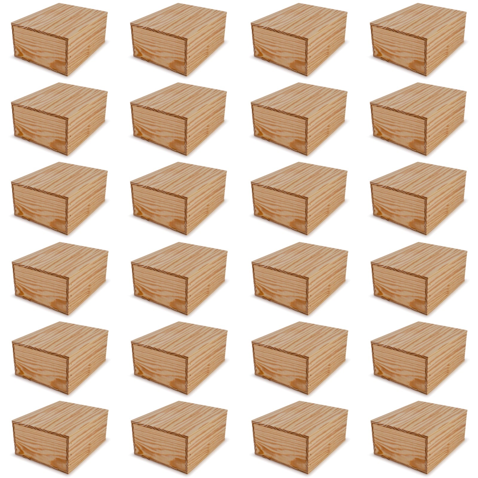 24 Small wooden crates with lid 12x9.75x5.25