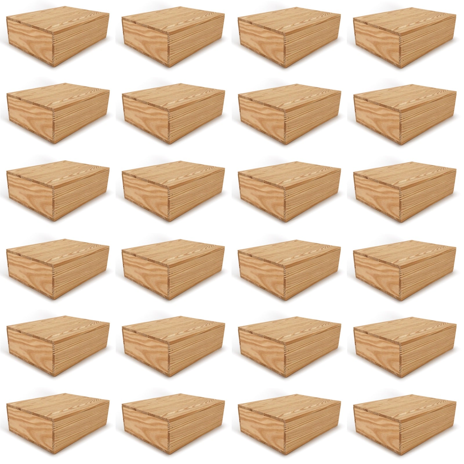 24 Small wooden crates with lid 14x10x4.25
