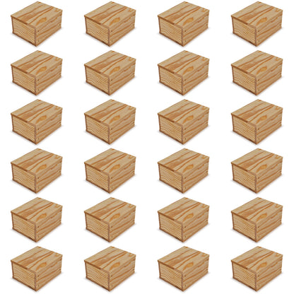 24 Small wooden crates with lid 5x4.5x2.75