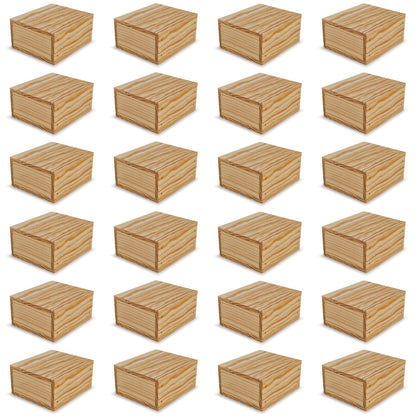 24 Small wooden crates with lid 6x5.5x2.75