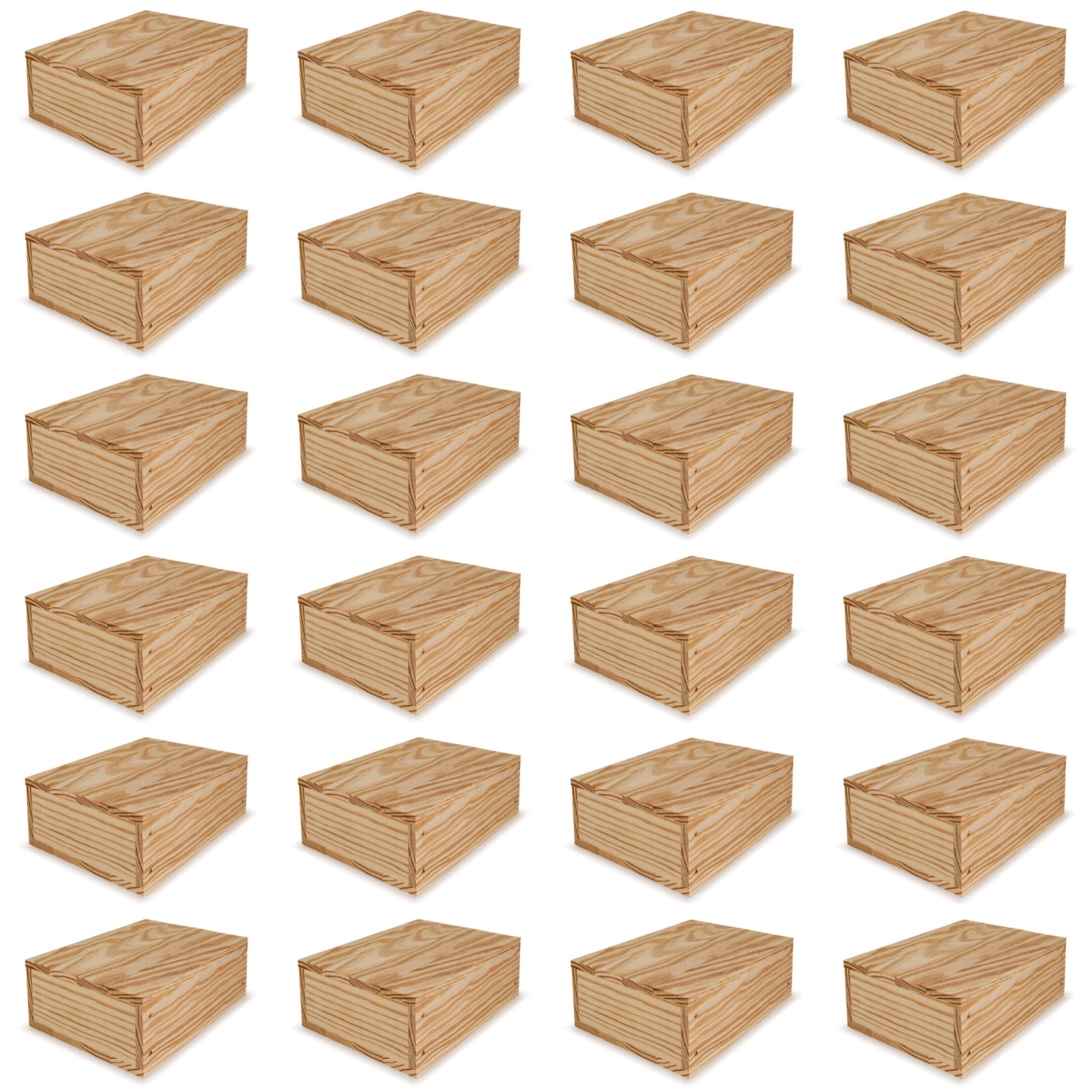 24 Small wooden crates with lid 8x6.25x2.75