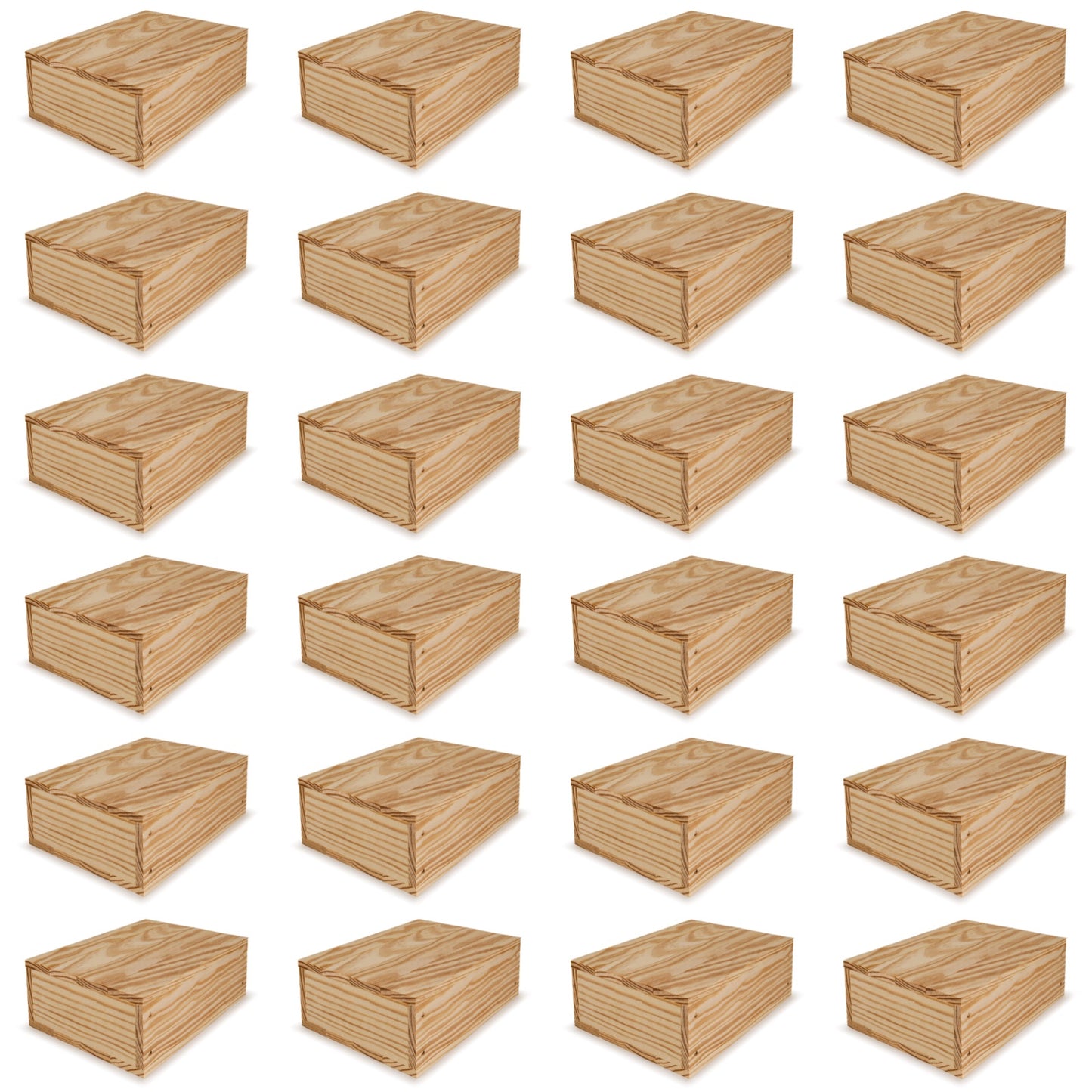 24 Small wooden crates with lid 8x6.25x2.75