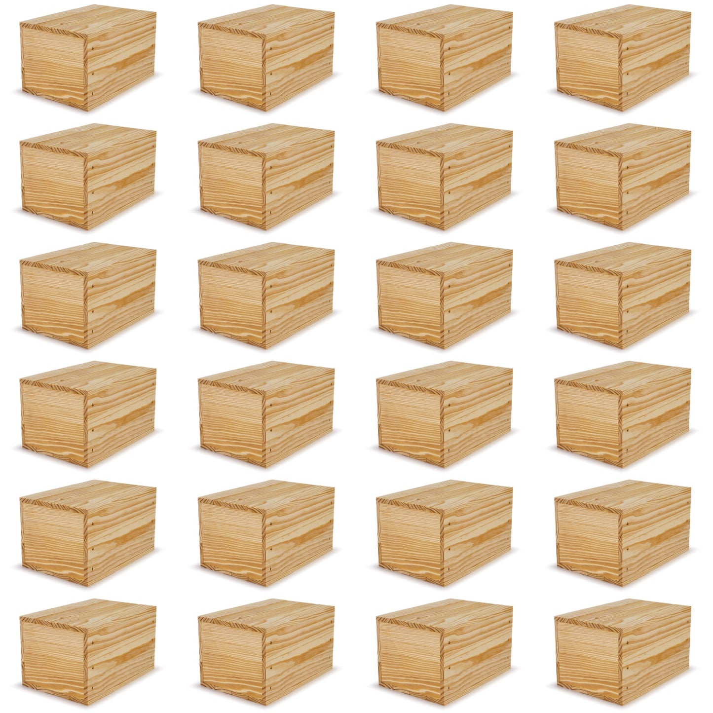 24 Small wooden crates with lid 9x6.25x5.25