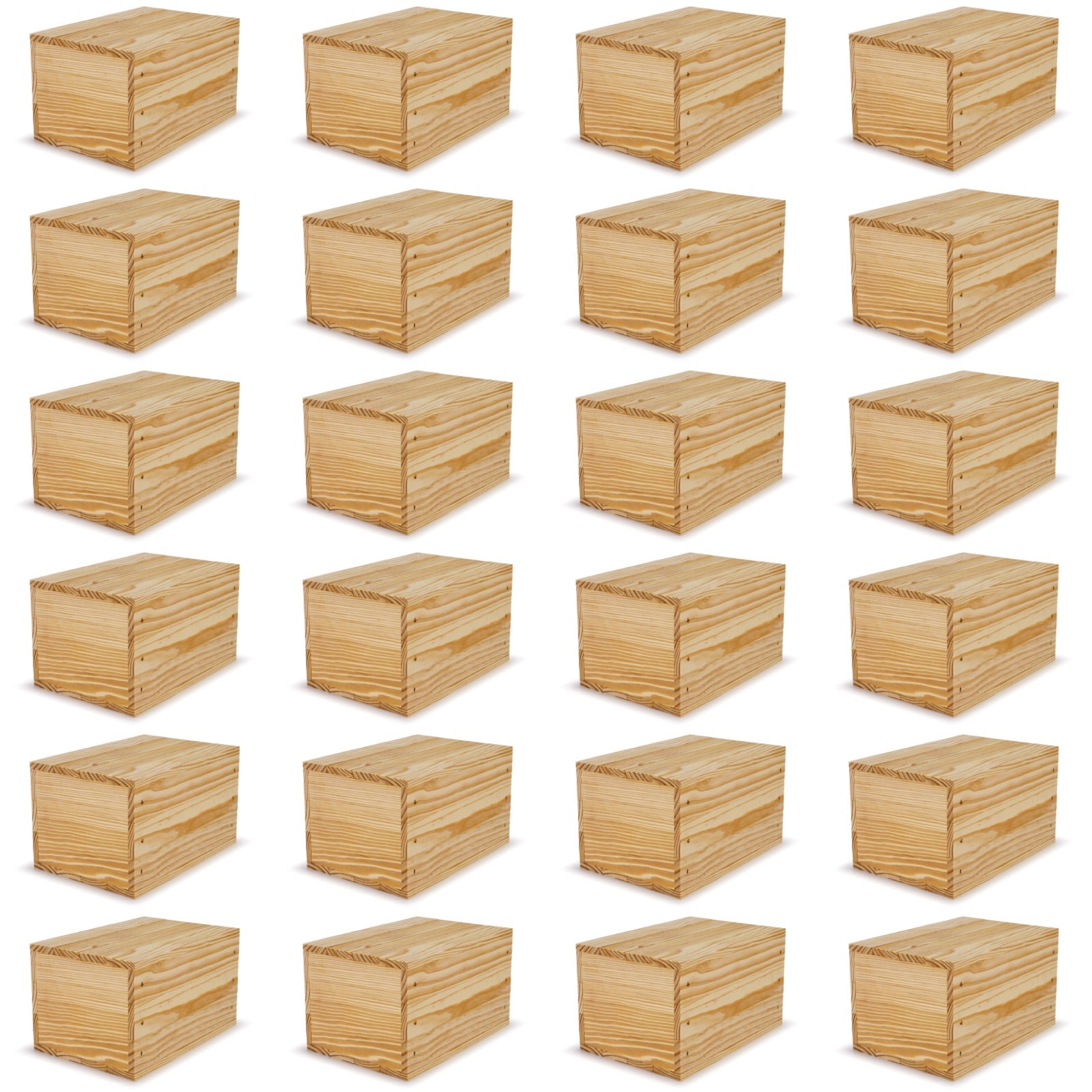 24 Small wooden crates with lid 9x6.25x5.25