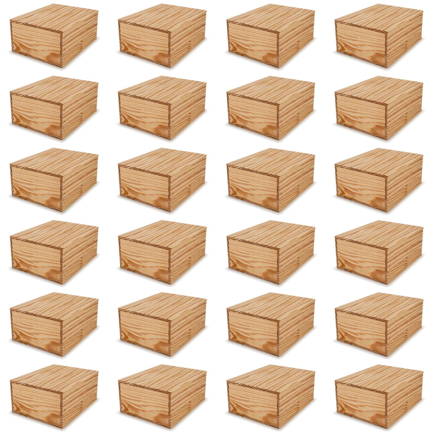 24 Small wooden crates with lid 9x8x3.5