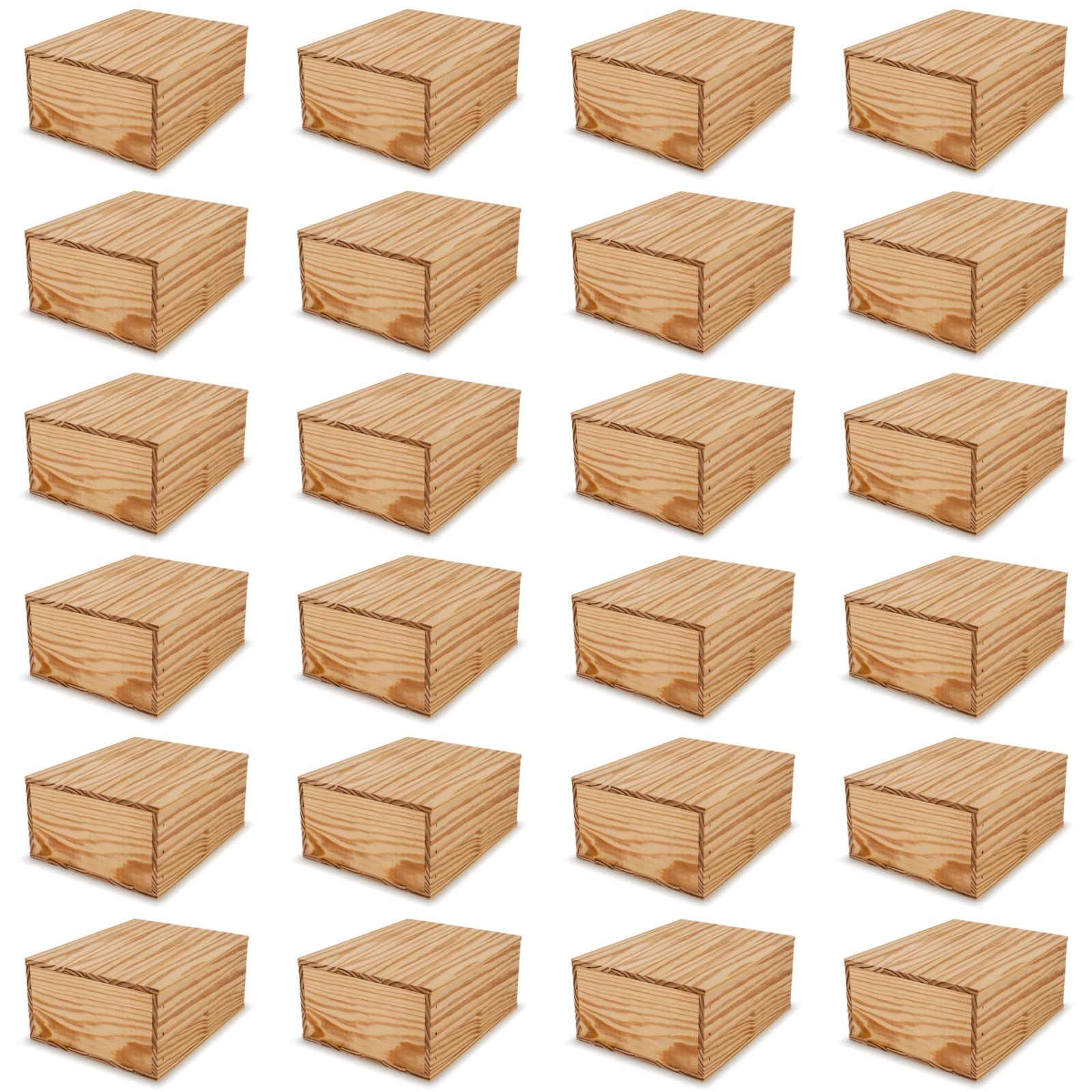24 Small wooden crates with lid 9x8x3.5
