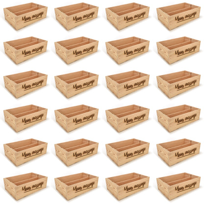 24 Two Bottle Wine Crate Boxes with Custom Message 14x9x4.5