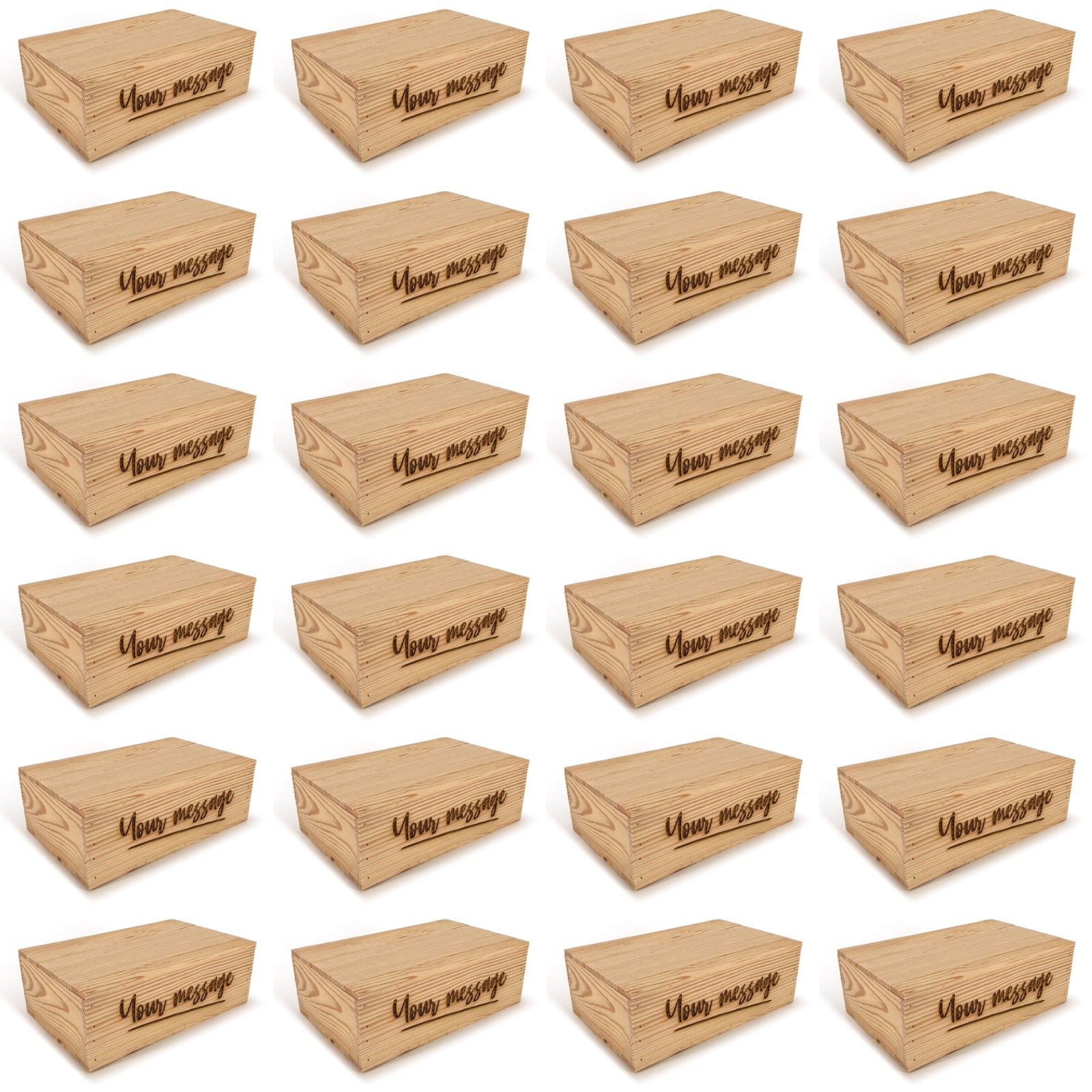 24 Two Bottle Wine Crate Boxes with Lid and Custom Message 14x9x4.5, 6-WB-14-9-4.5-ST-NW-LL,  12-WB-14-9-4.5-ST-NW-LL,  24-WB-14-9-4.5-ST-NW-LL,  48-WB-14-9-4.5-ST-NW-LL,  96-WB-14-9-4.5-ST-NW-LL