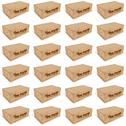 24 Two Bottle Wine Crate Boxes with Lid and Custom Message 14x9x4.5, 6-WB-14-9-4.5-ST-NW-LL,  12-WB-14-9-4.5-ST-NW-LL,  24-WB-14-9-4.5-ST-NW-LL,  48-WB-14-9-4.5-ST-NW-LL,  96-WB-14-9-4.5-ST-NW-LL