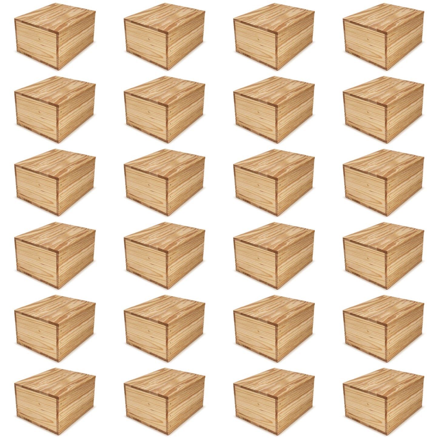 24 Small wooden crates with lid 9x8x5.25