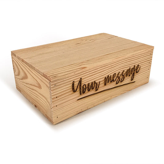 Two Bottle Wine Crate Boxes with Lid and Custom Message 14x9x4.5, 6-WB-14-9-4.5-ST-NW-LL,  12-WB-14-9-4.5-ST-NW-LL,  24-WB-14-9-4.5-ST-NW-LL,  48-WB-14-9-4.5-ST-NW-LL,  96-WB-14-9-4.5-ST-NW-LL
