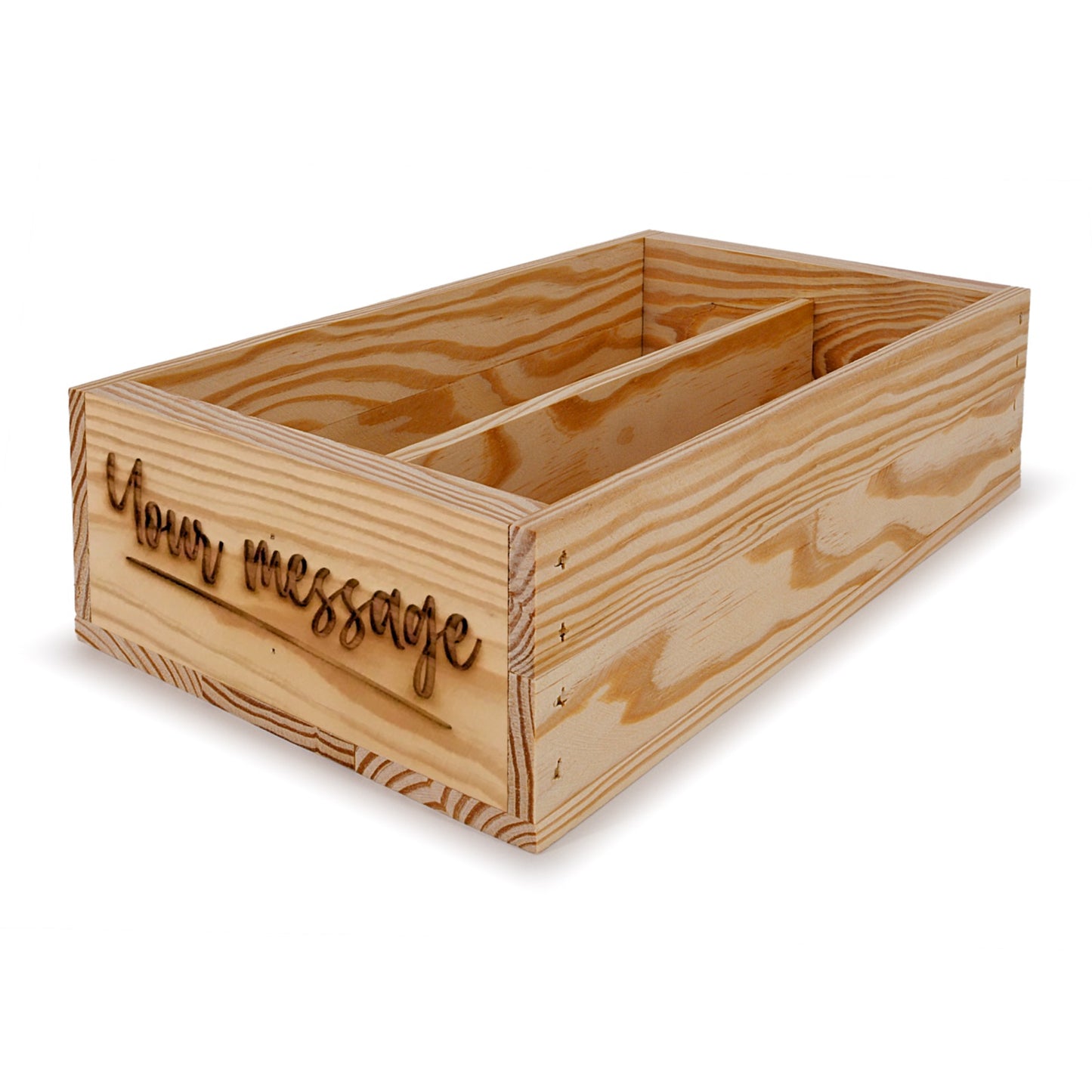 2 Bottle wine crate with custom message 13x7.5x3.5