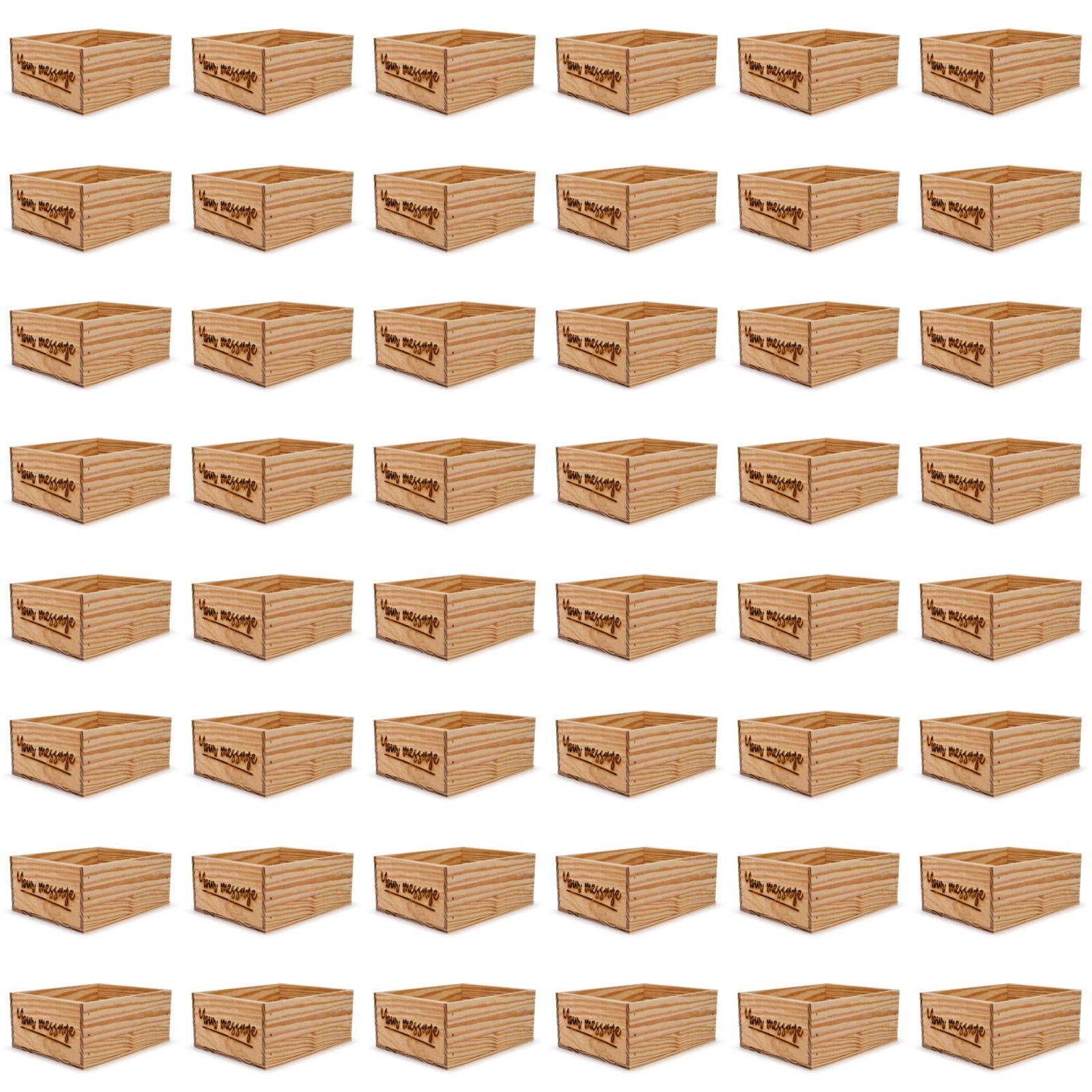 48 Small wooden crates with custom message 12x9.75x5.25