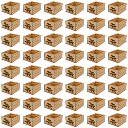 48 Small wooden crates with custom message 5x4.5x2.75
