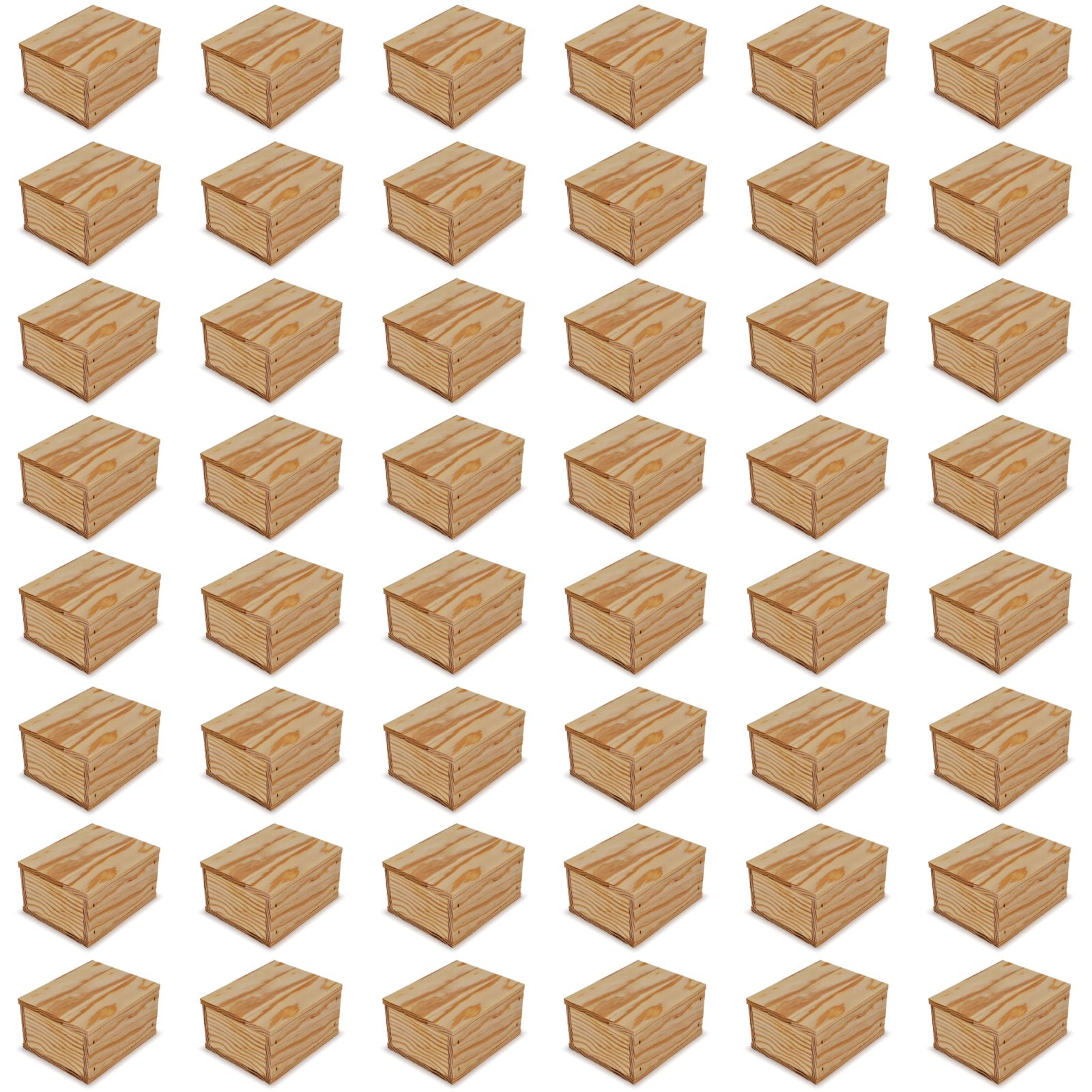 48 Small wooden crates with lid 5x4.5x2.75