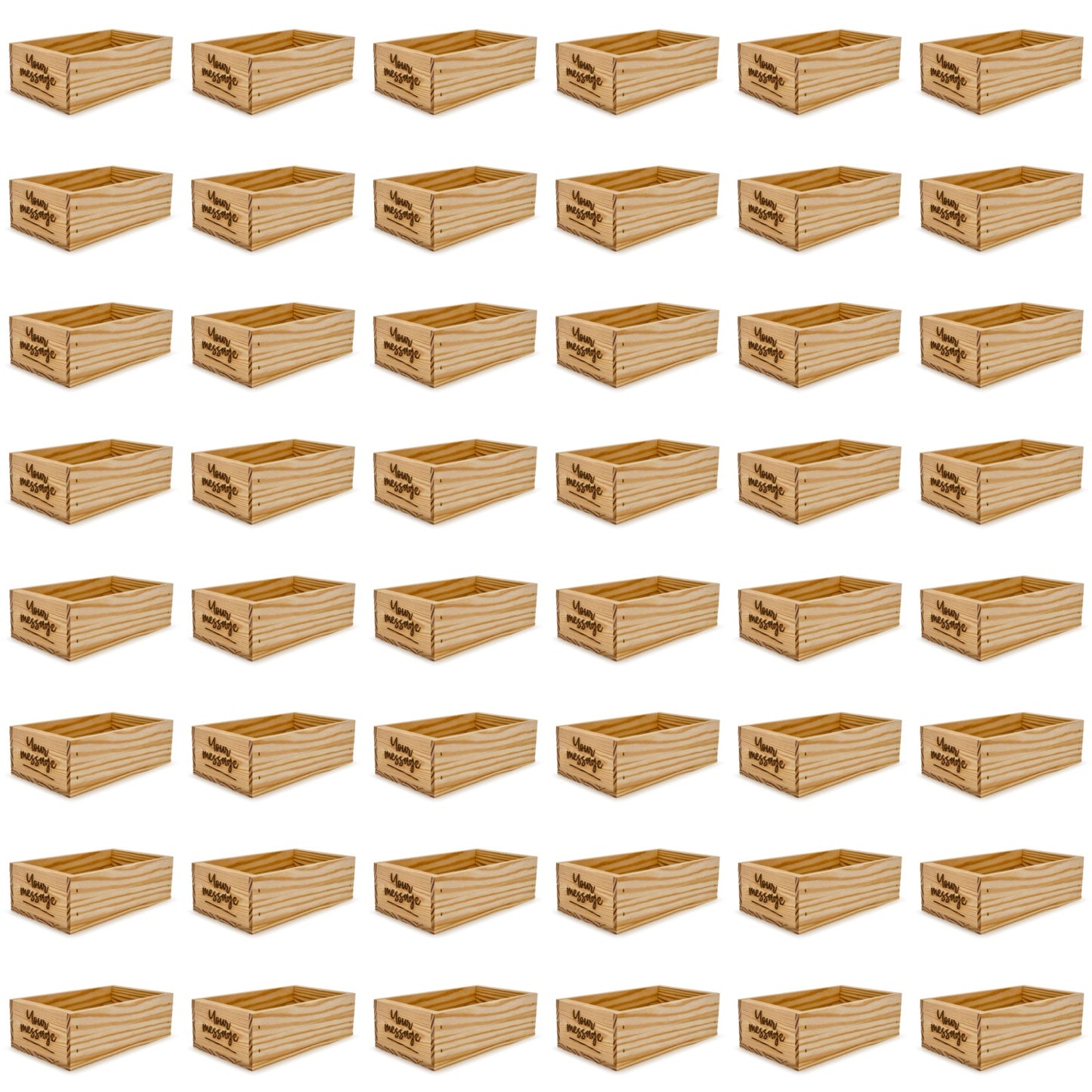 48 Small wooden crates with custom message 11x6.25x3.5