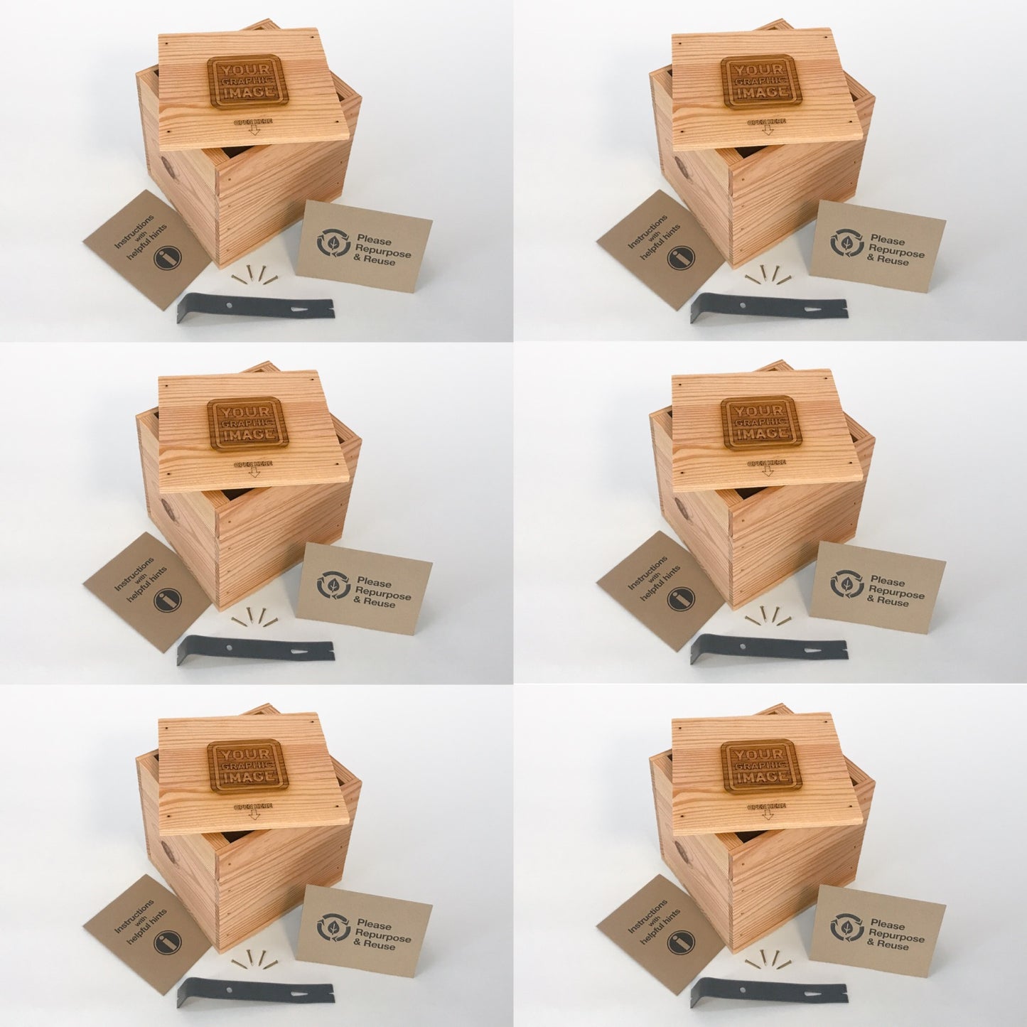 6 Small-sized DIY gift crate kits with your image by Carpenter Core